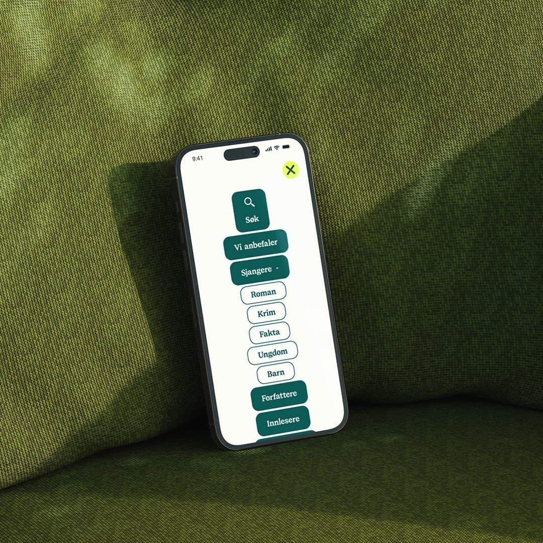 Skjermbilde fra Fabel sin app