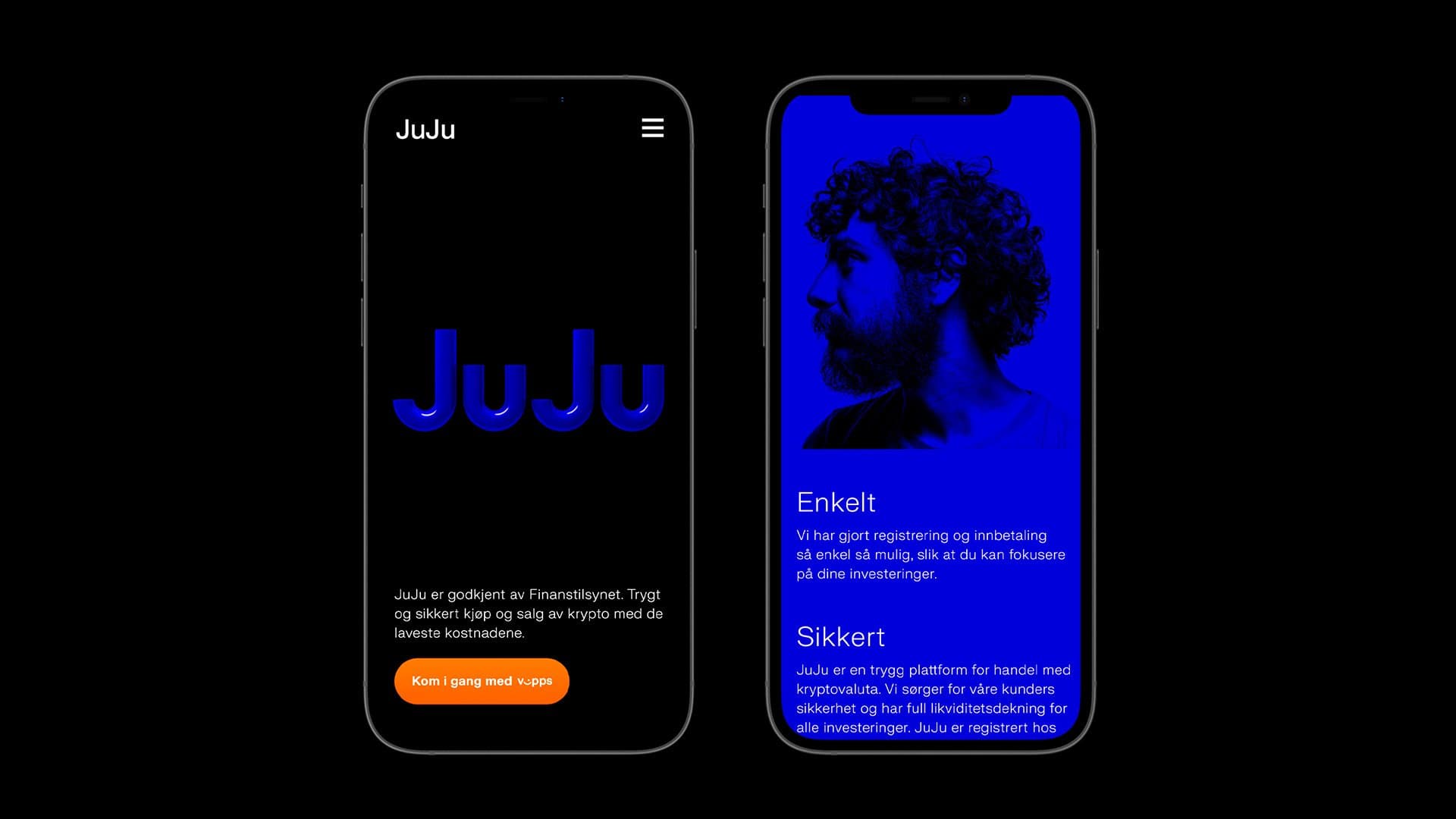 JuJu sine nettsider på mobil