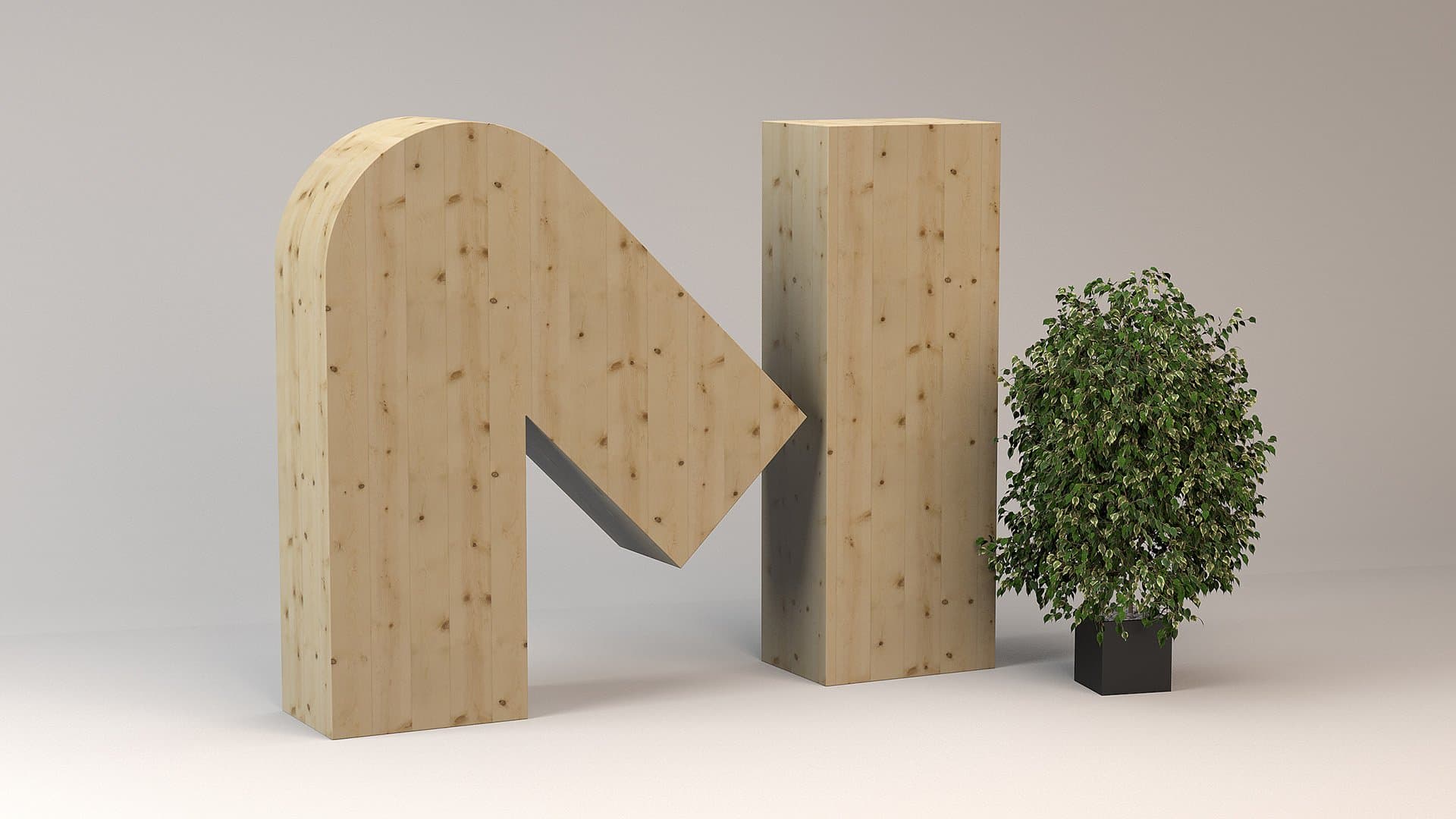 Moelven sin M laget i treverk