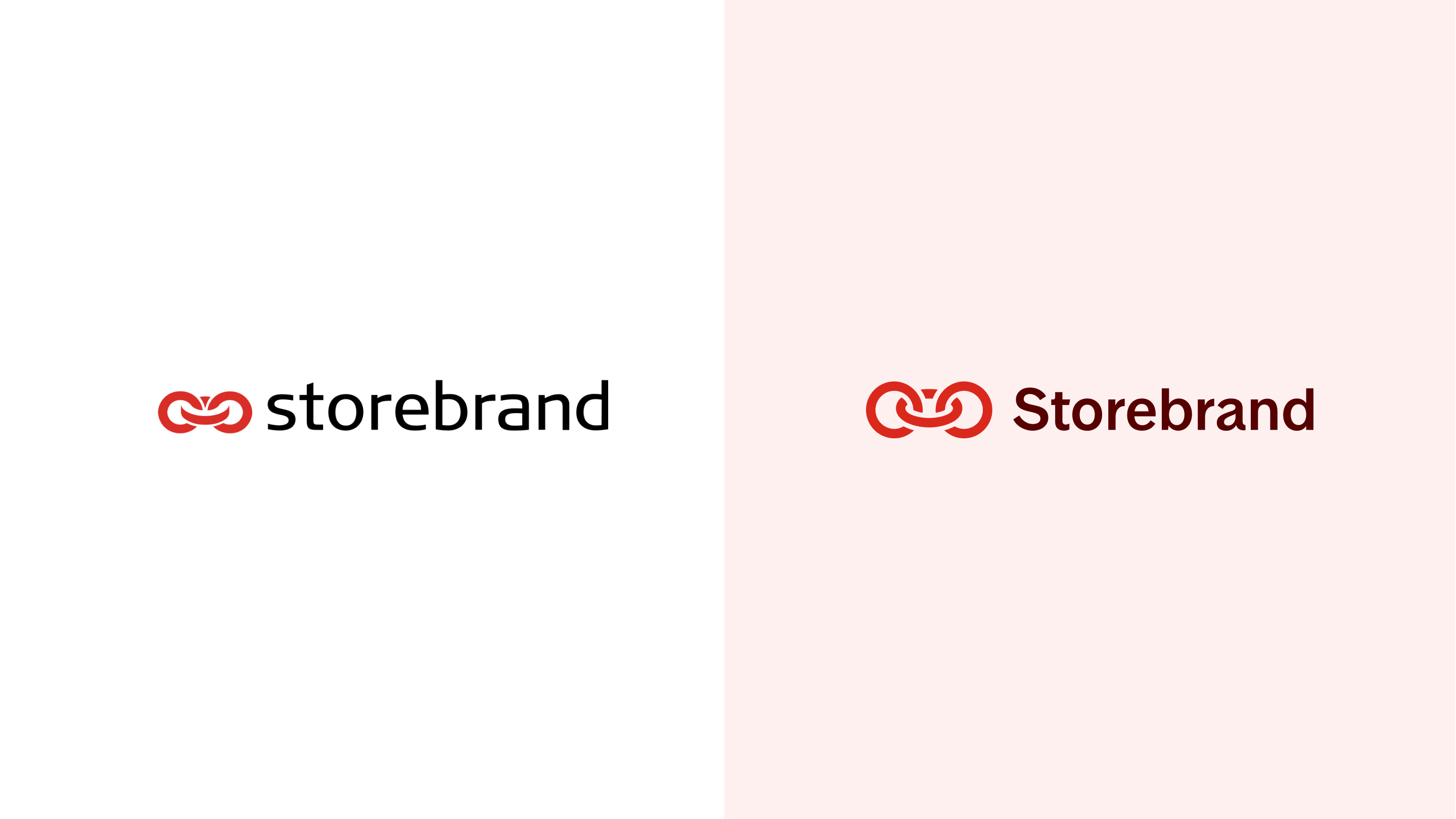 Gammel og ny logo til Storebrand sidestilt