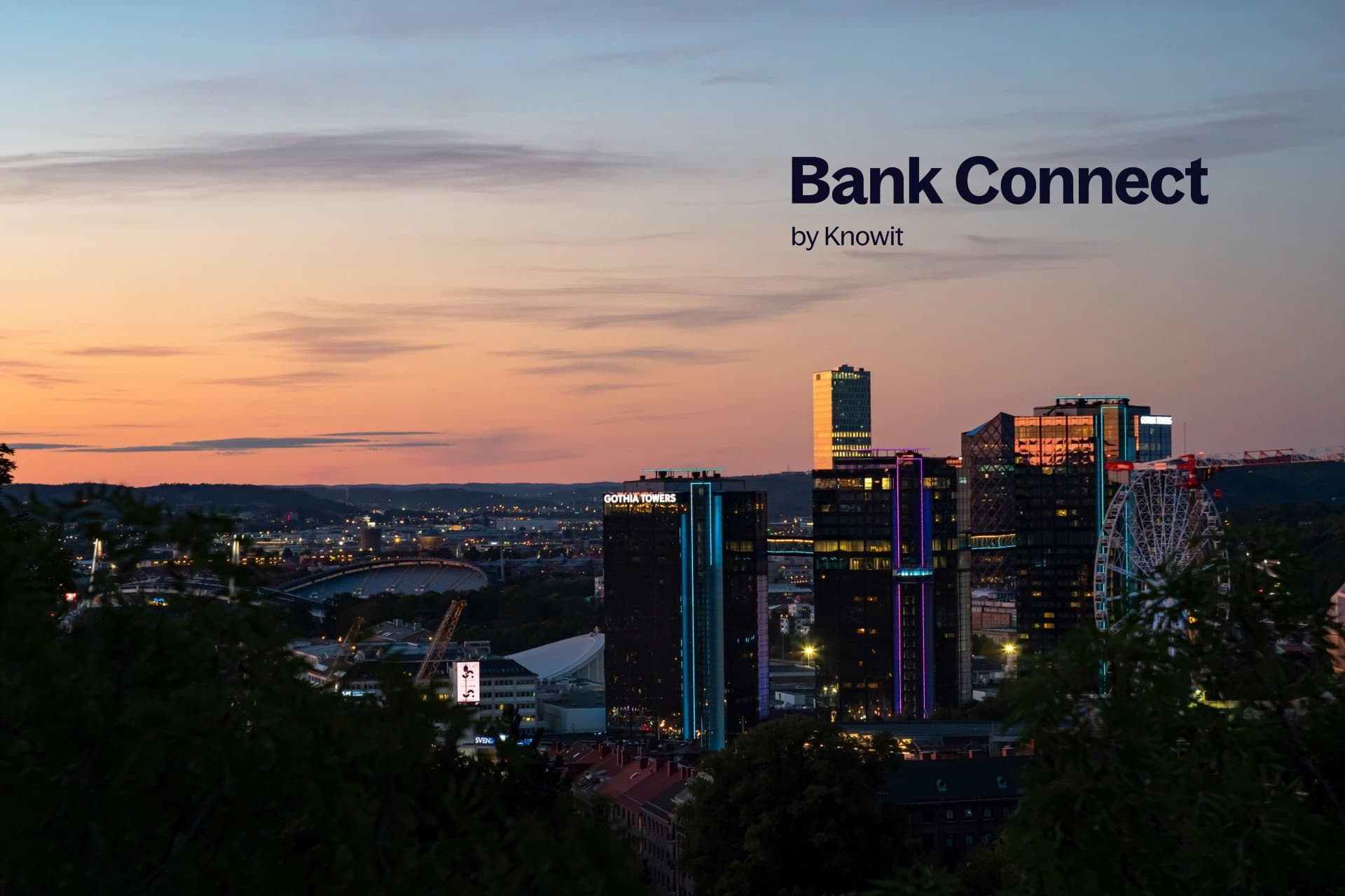 Byen Gøteborg med Bank Connect tekst